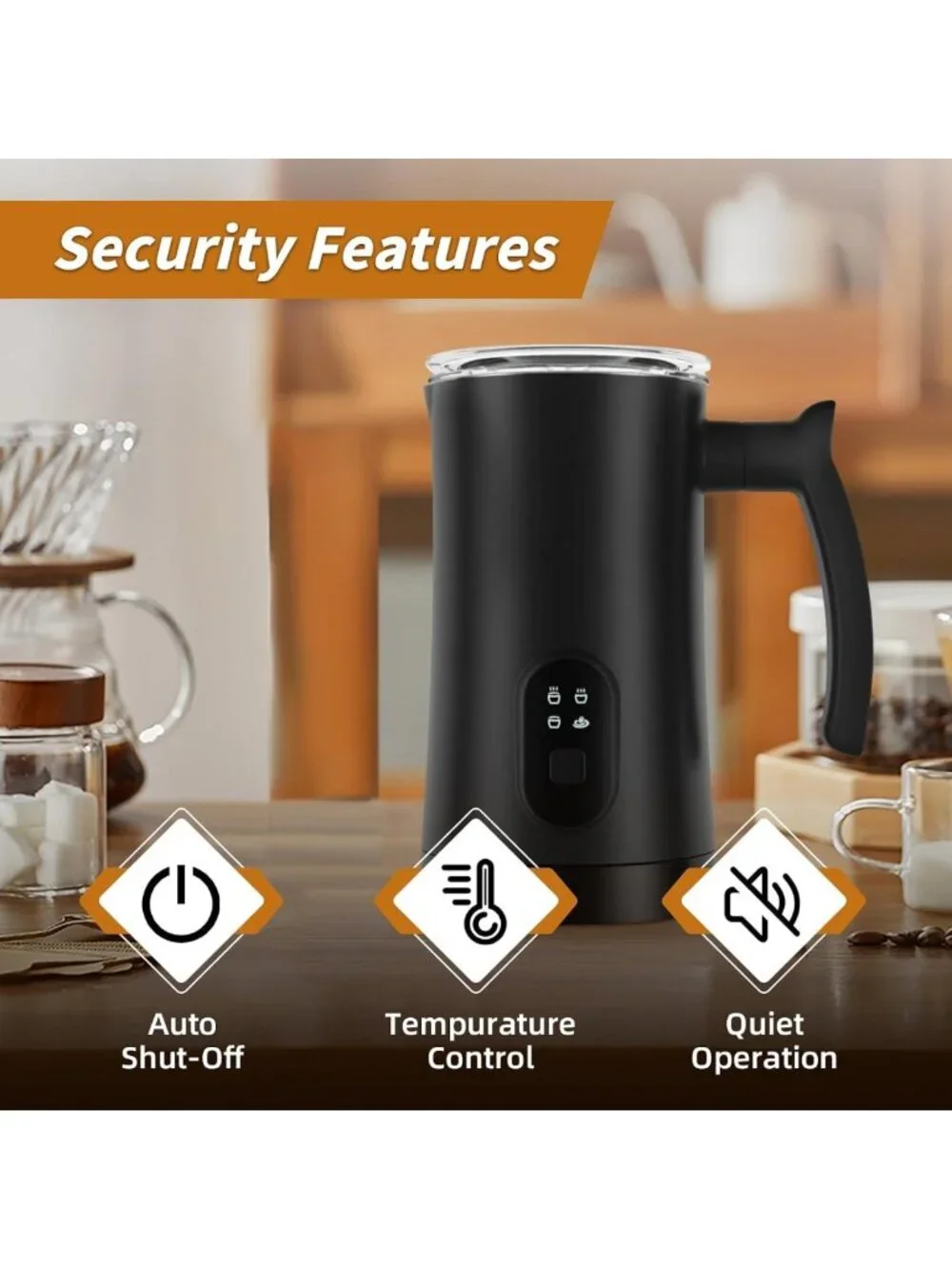 4-in-1 Electric Milk Frother & Steamer - Automatic Foam Maker for Coffee, Latte
